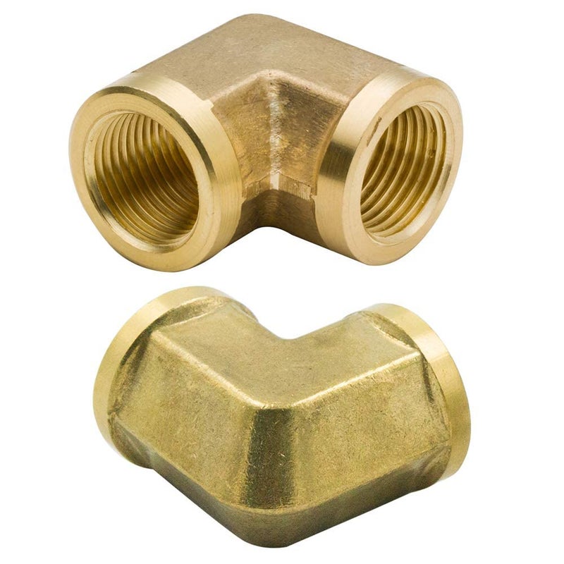 Legines Brass Pipe Fitting - Forged 90 Degree Elbow, 1/8" x 1/8", 1/4" x 1/4", 3/8" x 3/8", 1/2" x 1/2", 3/4" x 3/4" (Pack of 2) (1/4) Female - Image 3
